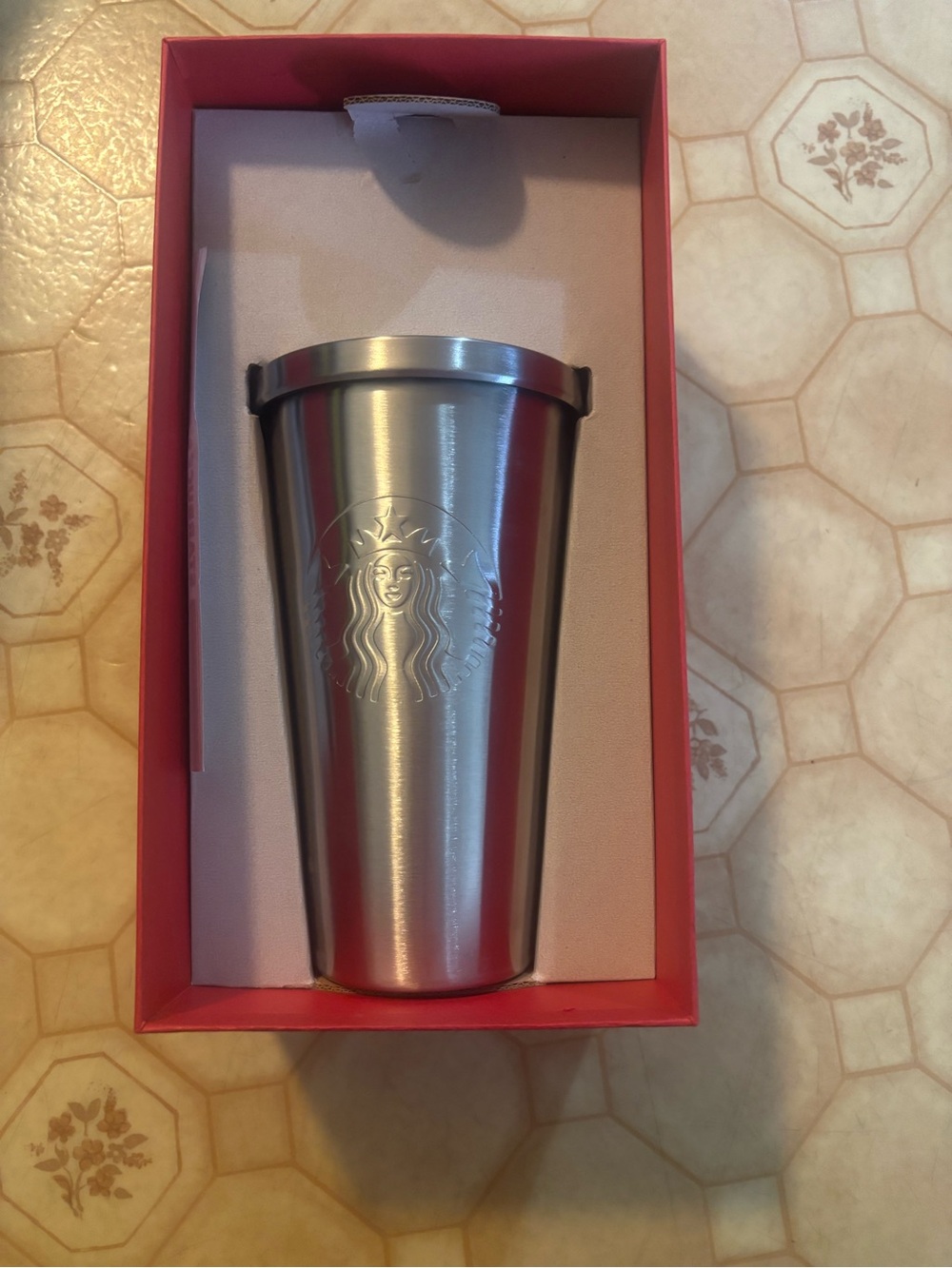 Starbucks Silver Brushed Steel Travel Tumbler with Lid